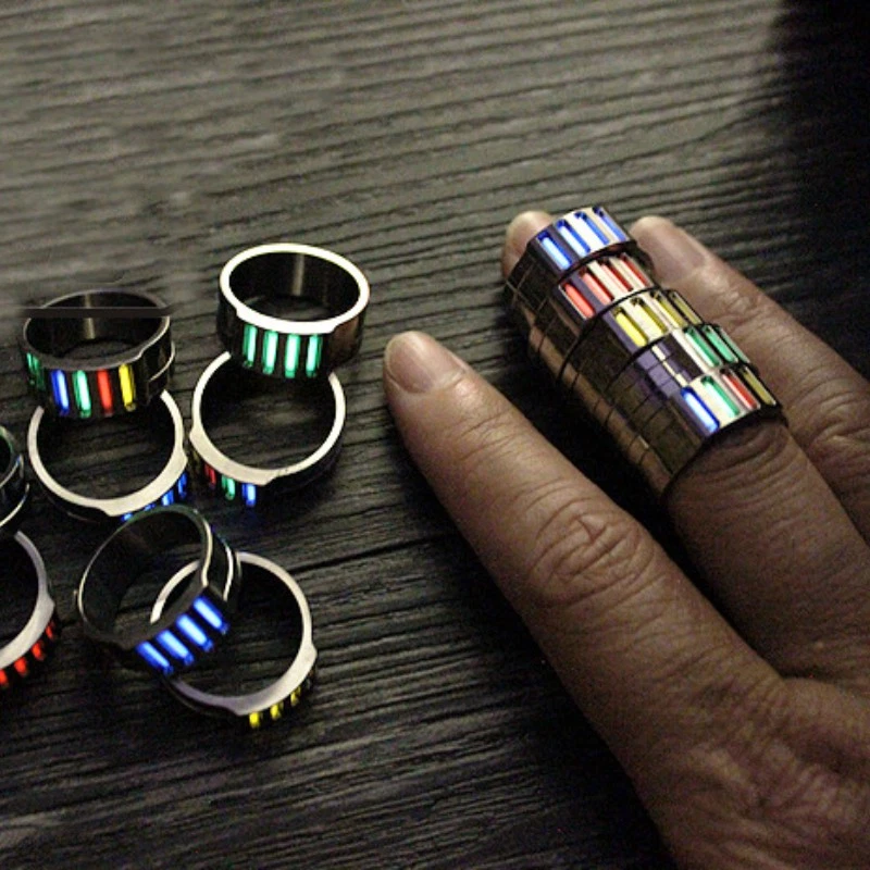 Nuevo anillo de dedo de aleación de titanio TC4 para hombres y mujeres anillo de dedo regalo Foto 3 de 4