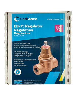 #ad Cash Acme 22999 0045 1 2quot; Pipe 10 70 PSI Range EB 75 Iron Pressure Regulator $42.00