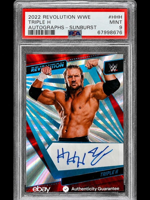 2022 Revolution Wwe Triple H AUTOGRAPHS SUNBURST 28/99 PSA GRADE 9