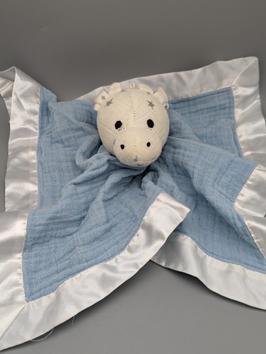 Aden + Anais Musy Mate Blue White Stars Giraffe Cow Satin Baby Lovey Blanket