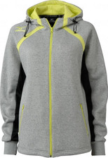 NEW Mizuno Osaka Hoodie Womens Athletic Fleece Zip Jacket GREY LEMON XXS-2XL Szs