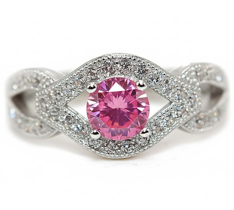 1CT Heat Treated Pink Topaz 925 Sterling Silver Ring Jewelry Sz 7 MM5-3