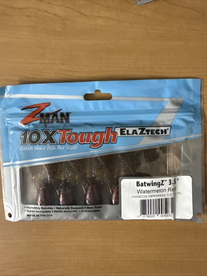 Z-Man Batwingz 3.5" Sandía Rojo 5pm Lote de 4 Foto 2 de 2