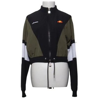 Ellesse, Bomberjacke, Damen, Größe: XS, model: stephanie, Schwarz/Grün/Weiß #cMF