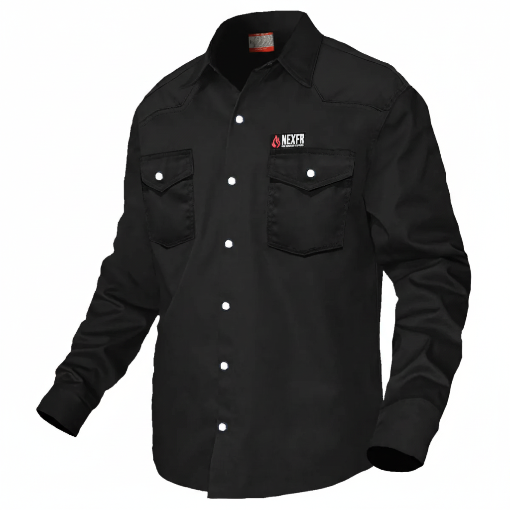 NEXFR FR Shirts for Men | Welding Shirt with Pearl Snap Buttons