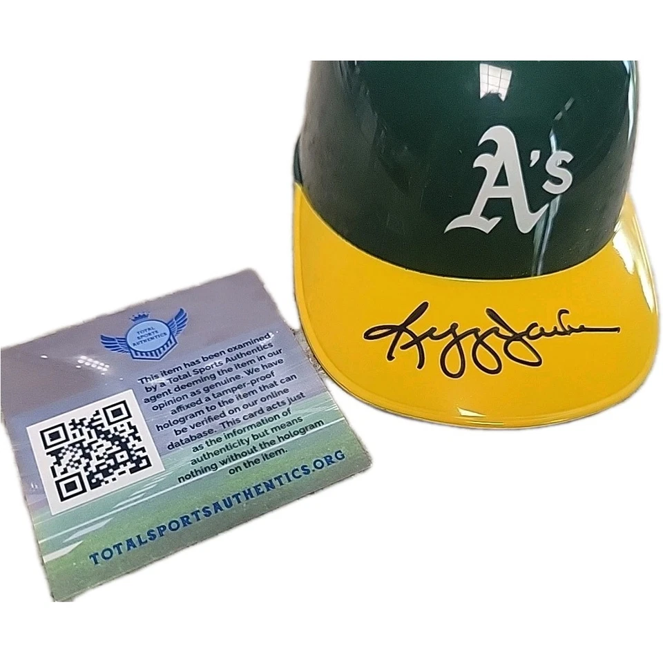 REGGIE JACKSON SIGNED SUNDAE CUP OAKLAND ATHLETICS MINATURE HELMET W/COA HOF - Image 4 of 4