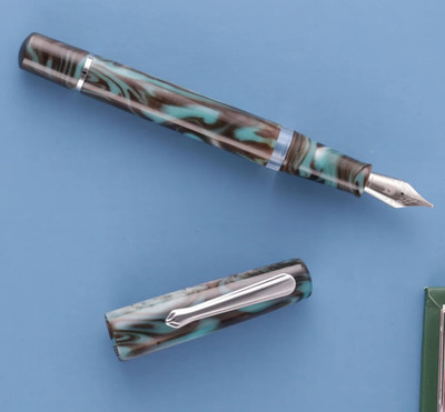 Nahvalur Schuylkill Chronis Teal Fountain Pen (Stub Nib) Brand New In Box