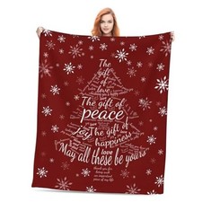 Blessing Gifts for Women Christmas Tree Inspirational 50 in x 40 in Red-c1