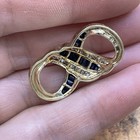 14K Genuine Baguette Blue Sapphires & Diamond Slide Pendant — photo 5
