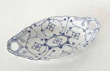 Kalk Eisenberg antike Servierschale Obstschale Indisch Blau Strohblume