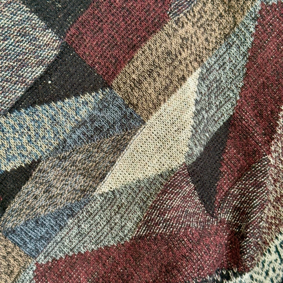 Свитер St. Croix Knits США XL 90-е абстрактный стиль Coogi с геометрическим узором и дефектом - Изображение 3 из 4