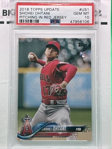 2018 Topps Update Series - PSA 10 Shohei Ohtani #US1 Pitching, Red Jersey (RC)
