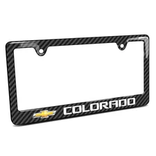 Chevrolet Colorado Black Carbon Fiber Look ABS Plastic License Plate Frame