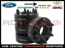 Complete Set OF 2" Thick Ford To Chevy Black Hub Centric Wheel Spacers Adapters