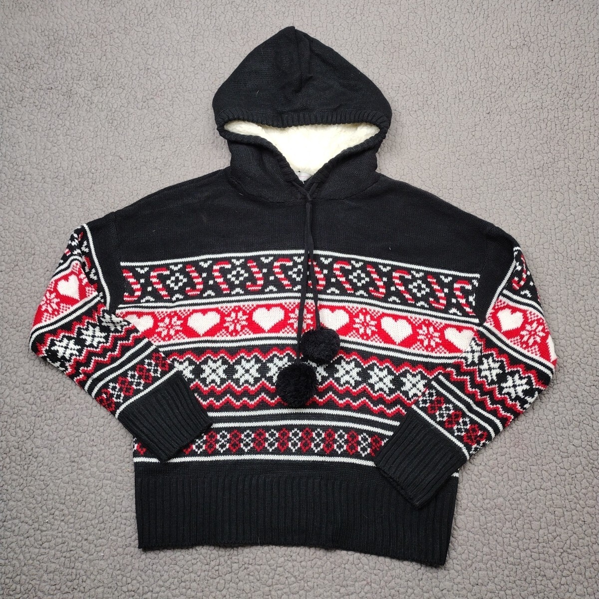 No Boundaries Sweater Women Juniors XL (15-17) Fair Isle Hoodie