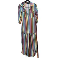 Lulu's Maxi Dress Womens Small Colorful Festival Bright Boho Hippie Retro