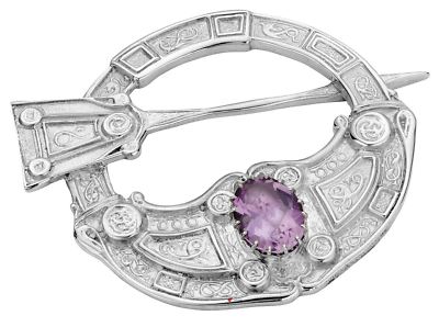Pennanular Brosche Sterlingsilber Hunterston Stil Amethyst Stein 60 mm
