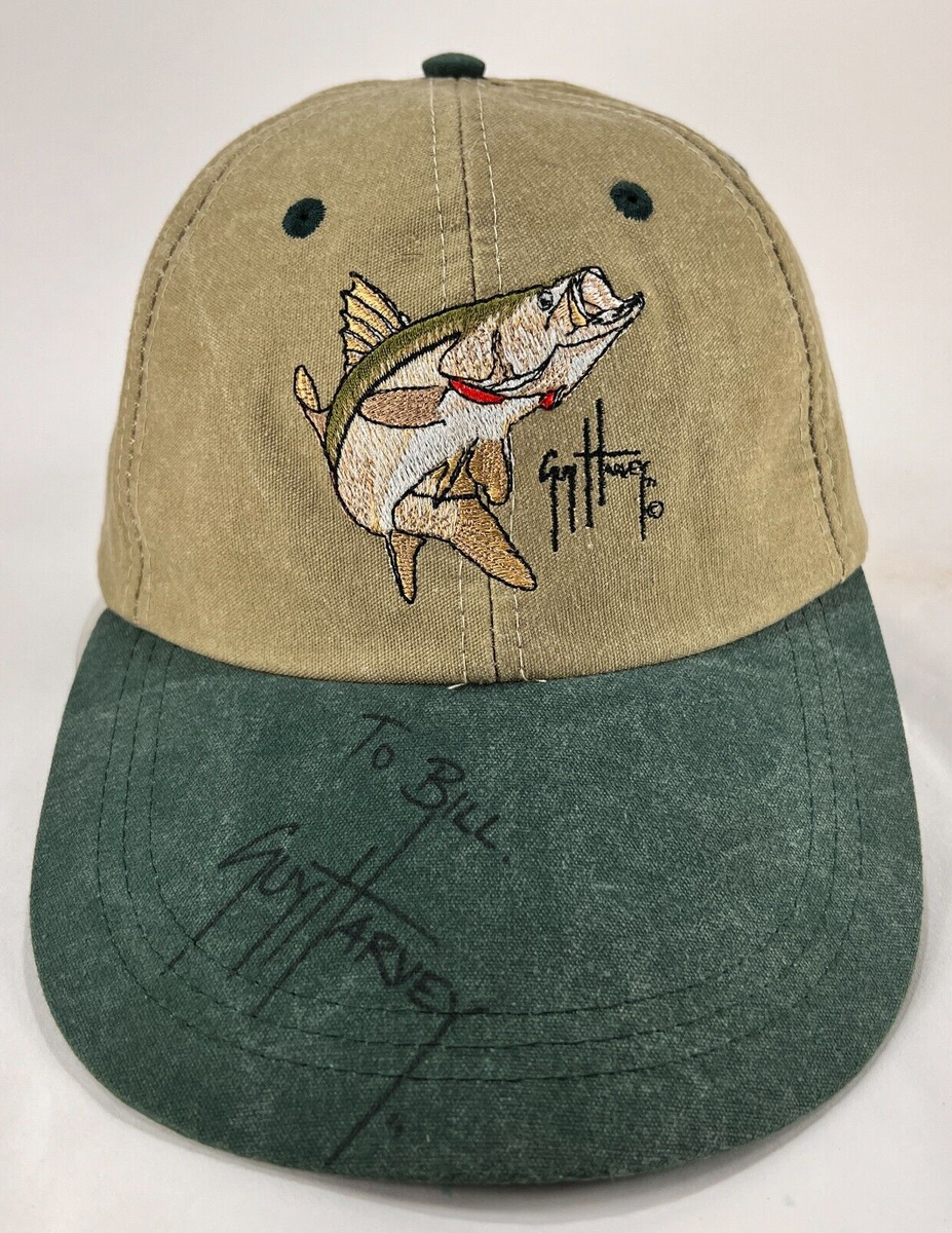 GUY HARVEY ガイハーヴェイ フィッシングキャップ Guy Harvey Snook Strap Back Hat Cap Fishing Long Bill Outdoor Logo