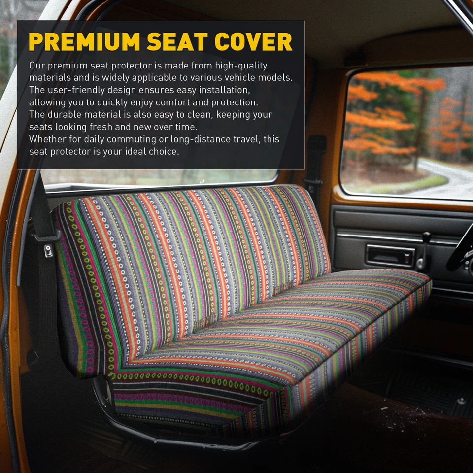 Car Truck Saddle Blanket Bench Seat Covers Full Size For Jeep J10 J20 1974-1988 - Image 4 of 4
