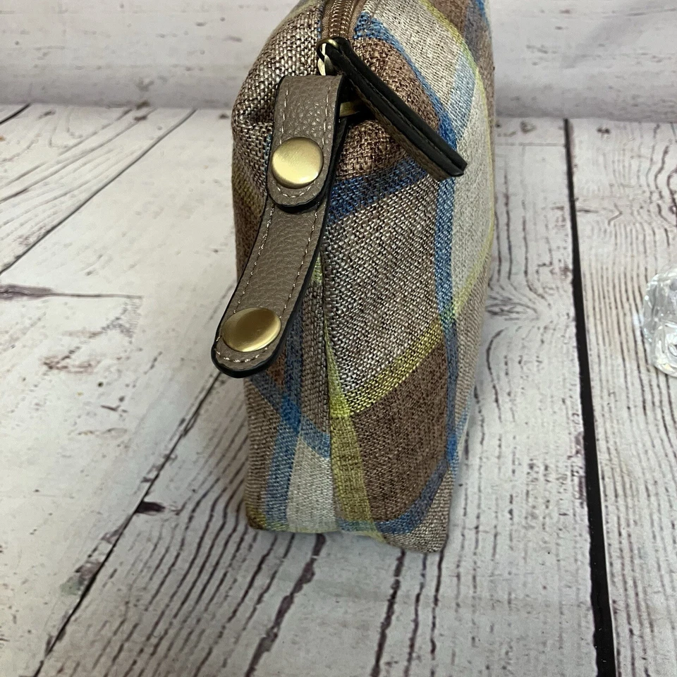 Clarks клетчатая ткань многоцветная сумочка съемный ремень кожаная отделка - Изображение 3 из 4