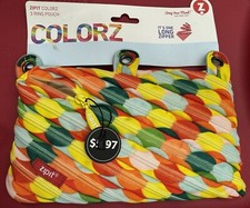 ZIPIT Colorz 3 Ring Pouch Pencil Case One Long Zipper Circles Design Pens NWT