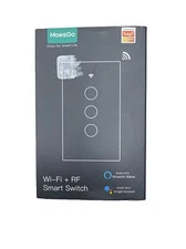 MoesGo WIFI Smart Switch 2 Gang Wall Light Remote Switch Alexa Google WS-US2-LB-