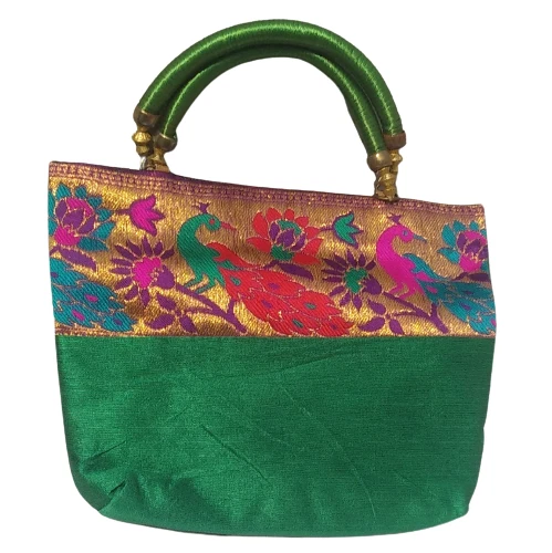 Ethnic Evening Handbag INDIAN HANDMADE Women Party Bag Green Purse