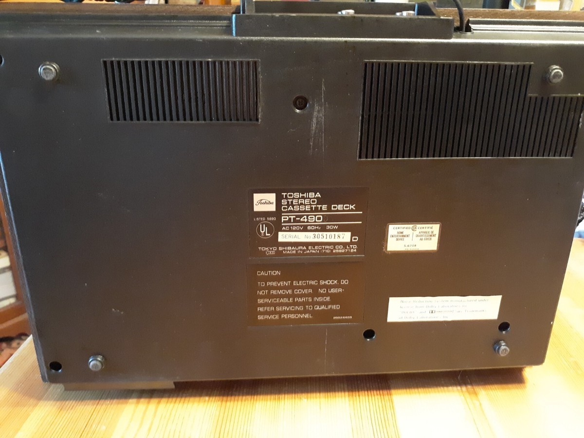 Toshiba PT-490 Stereo Cassette Deck Vintage Rare Made In Toshiba PT-490 Stereo Cassette Deck Vintage Rare Made In