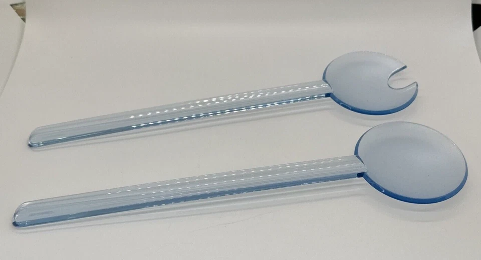 Tupperware Watercolor Preludio 2109A 2110A Light Blue 11.5" Salad Tong VTG NOS - Image 2 of 4