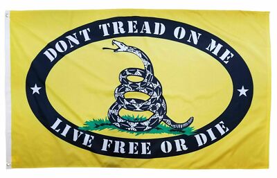 Gadsden Don't Tread On Me Live Free Or Die NRA 3'x5' Flag Grommets 100D
