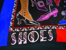 Silk Scarf Shoes Fashion thru History Bob Mackie Wearable Art Large 34" Sq
