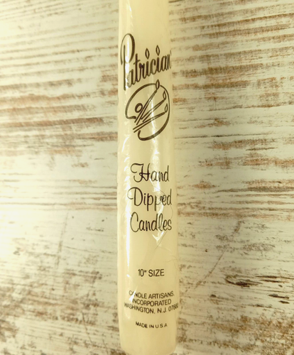 Patrician Taper Candles 10 Inch IVORY Set of 9 Hand Dipped Made in the USA - Picture 3 of 3
