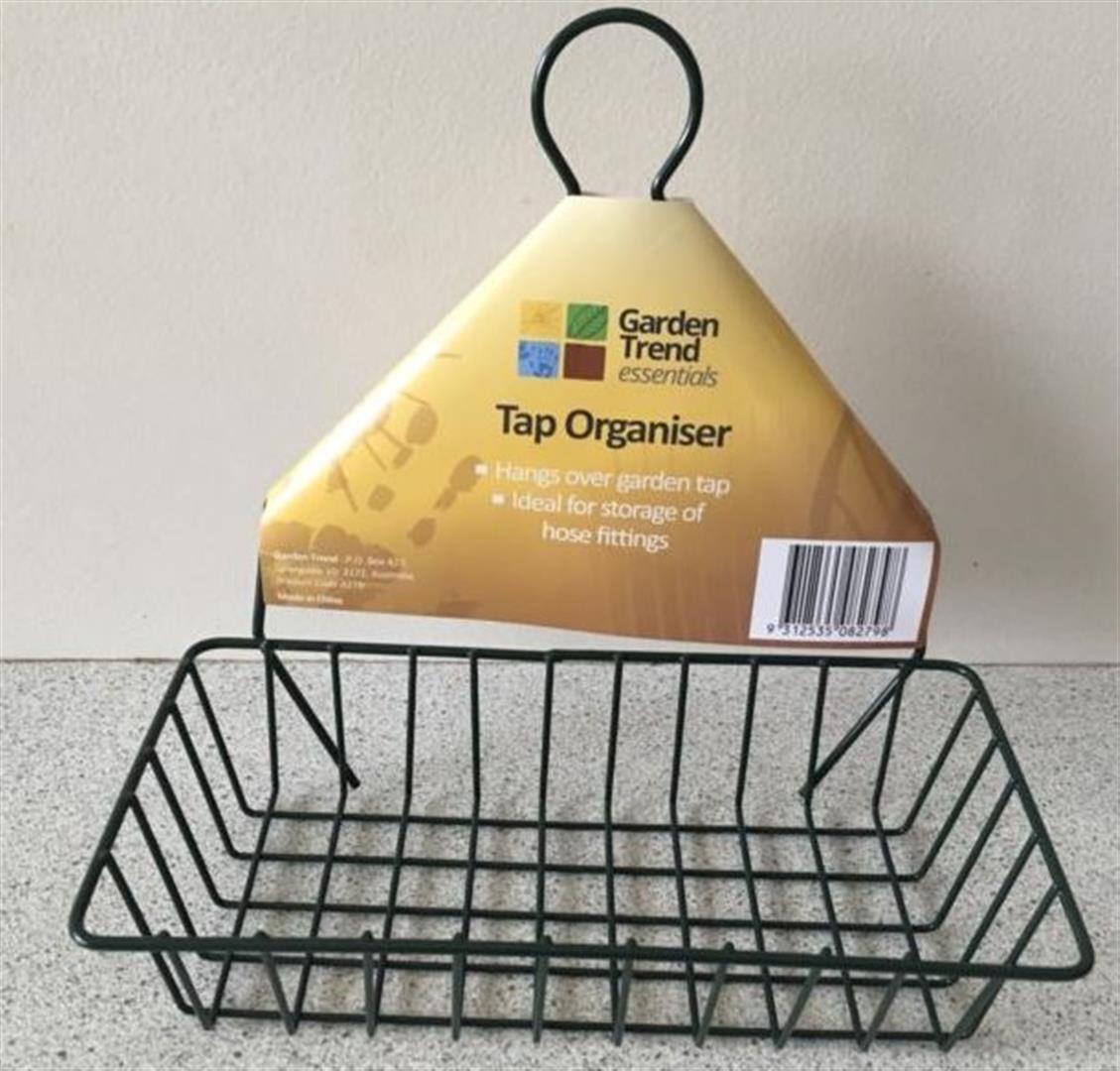 Metal Shelf Hose Fitting Organiser Tap Hanger 23Lx12Wcm Green Coated