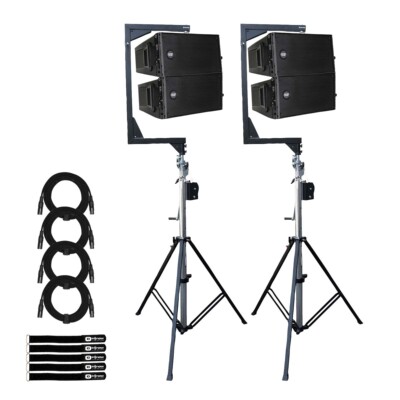 RCF HDL 10-A Line Array Module 4-Pack with (2) Crank Stands & Flybars