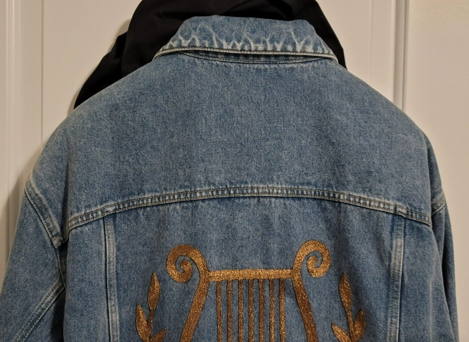 GUCCI  sz IT 48 US M Mens Gucci Band Harp Embroidered Denim Jacket RRP 3200 image 6