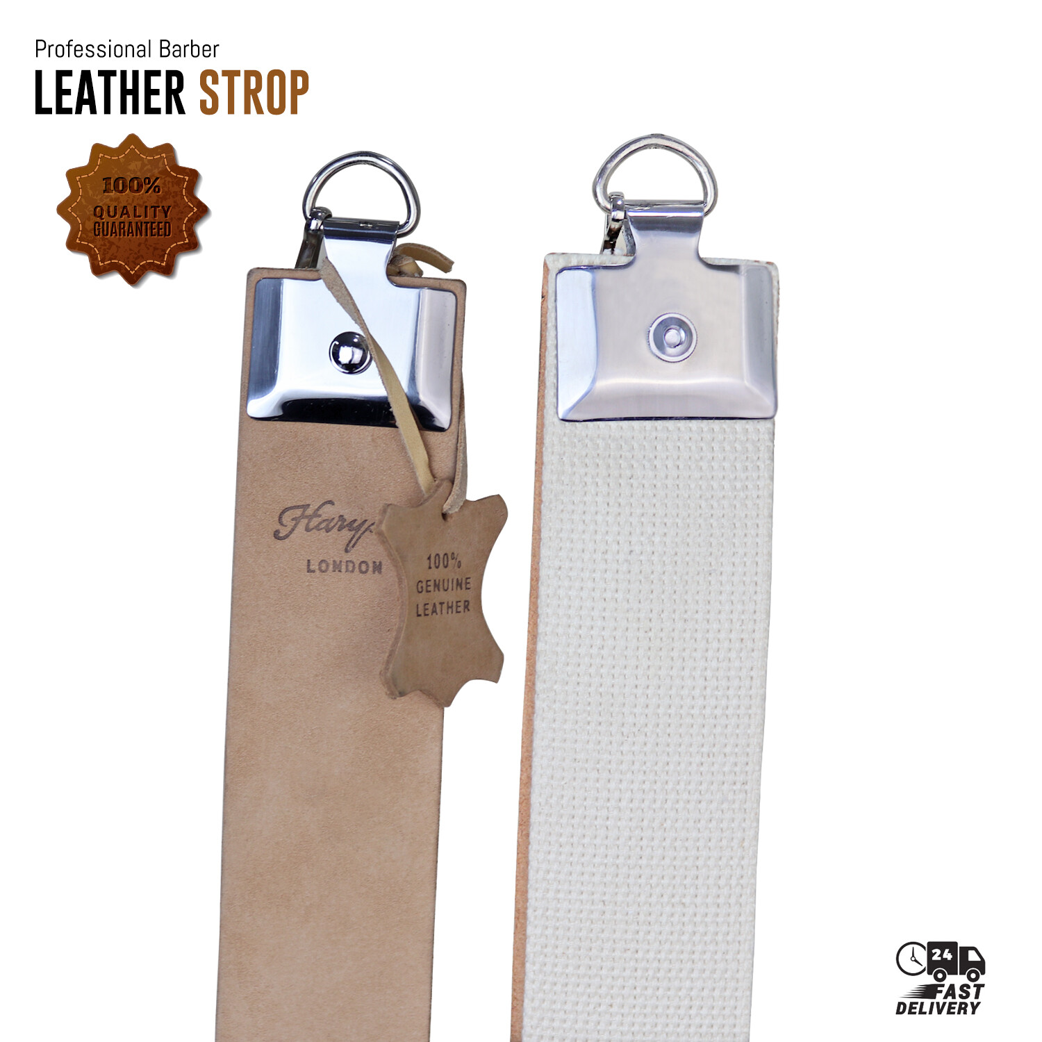 Sharpening Leather Strap/Belt Strop 2 Side Premium Shaving Cutthroat