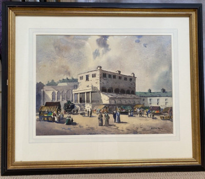 E J W (Jack) Prior - Old Market Hall, Bradford - Original Aquarell