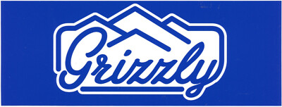Grizzly Griptape Skateboard Sticker Weiss Blau 20x7,5cm Rechteckig