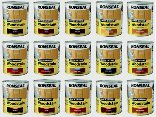 Ronseal - Quick Drying Wood stain Satin Rainproof  250ml / 750ml - All Colours  - Afbeelding 1 van 11