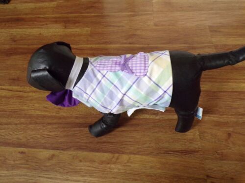 male/unisex pet dog vest/shirt,Easter,Spring,plaid,bowtie, Small*(read details) - Picture 4 of 9
