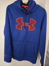 Under Armour Cold Gear Women's Hoodie Blue Hooded Logo Sweatshirt Size SM/P
