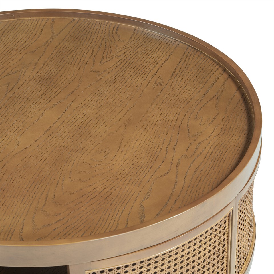 Round Coffee Table Center Cocktail Table End Table for Living Room US