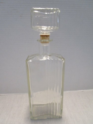 Vintage Thatcher Glass Decanter Flask & S stopper vertical Ribbed 1950's 12" H - 第 1/8 張圖片