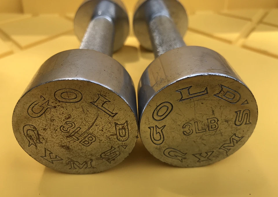 Juego de dos mancuernas Gold's Gym cromadas de 3 lb pesas atornilladas de metal Foto 2 de 4