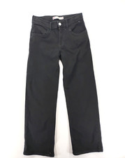 Levi's Wide Leg Jeans Black Kids Size 12 Adjustable Waist 26x26