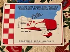 VINTAGE GRANVILLE BROS PORCELAIN SIGN GEE BEE AIRPLANE GAS OIL SERVICE HANGAR