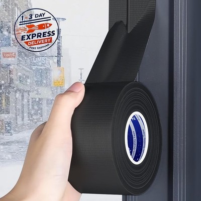 Cinta adhesiva resistente para ventanas corredizas y marcos de puertas, negro