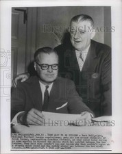 1956 Press Photo Bert Bell and Ralph Cooper during Canadian Football Meeting
