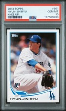 2013 TOPPS KNEE UP #661 HYUN-JIN RYU ROOKIE RC PSA 10