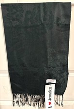 Cashmere Scarf From Jerusalem, 70 x 26 , Dark Green , New